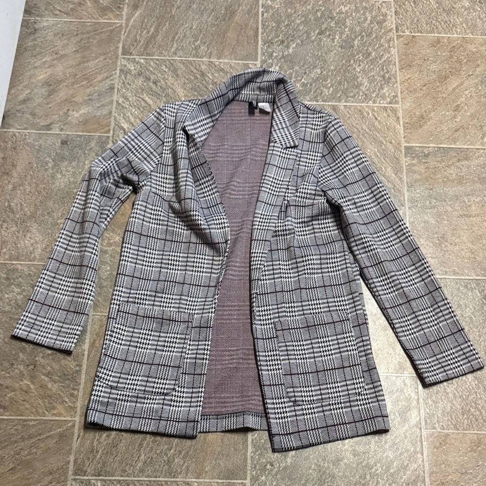 Divided Black and White Checkered Blazer